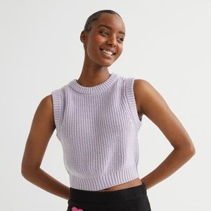 Light Purple Crop Sweater Vest - H&M